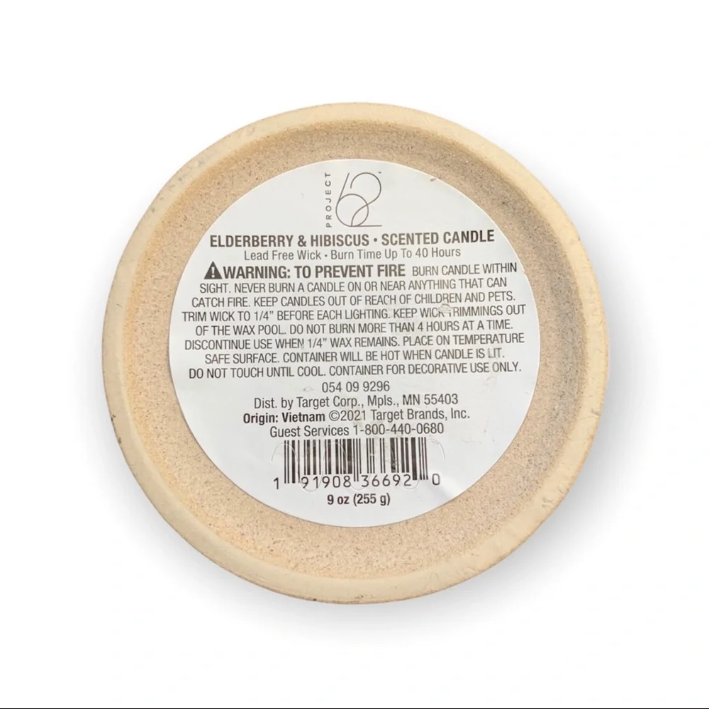 Project 62 Wellness Ceramic Elderberry and Hibiscus Scented Candle 9 oz. - Picture 3 of 4